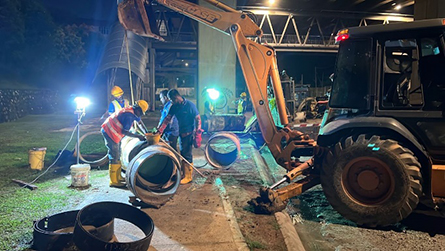 IWSS HOWTHORDEN - PIPE LAYING WORKS AT MH PLATINUM 700MM MS PIPE